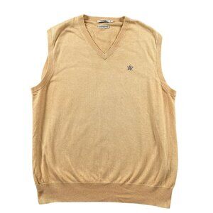 Peter Millar Sweater Vest Mens Large Orange Cotton Cashmere VNeck Whitemarsh CC